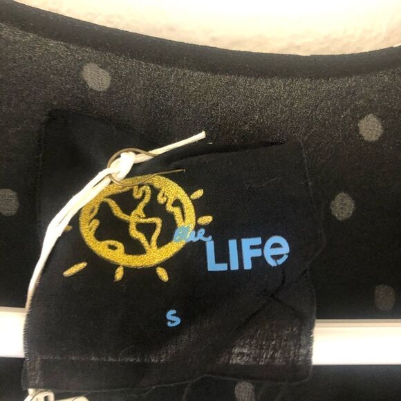 Blue Life Sample Becks polka dot Midi asymmetrical black Dress Size  S - Picture 7 of 9